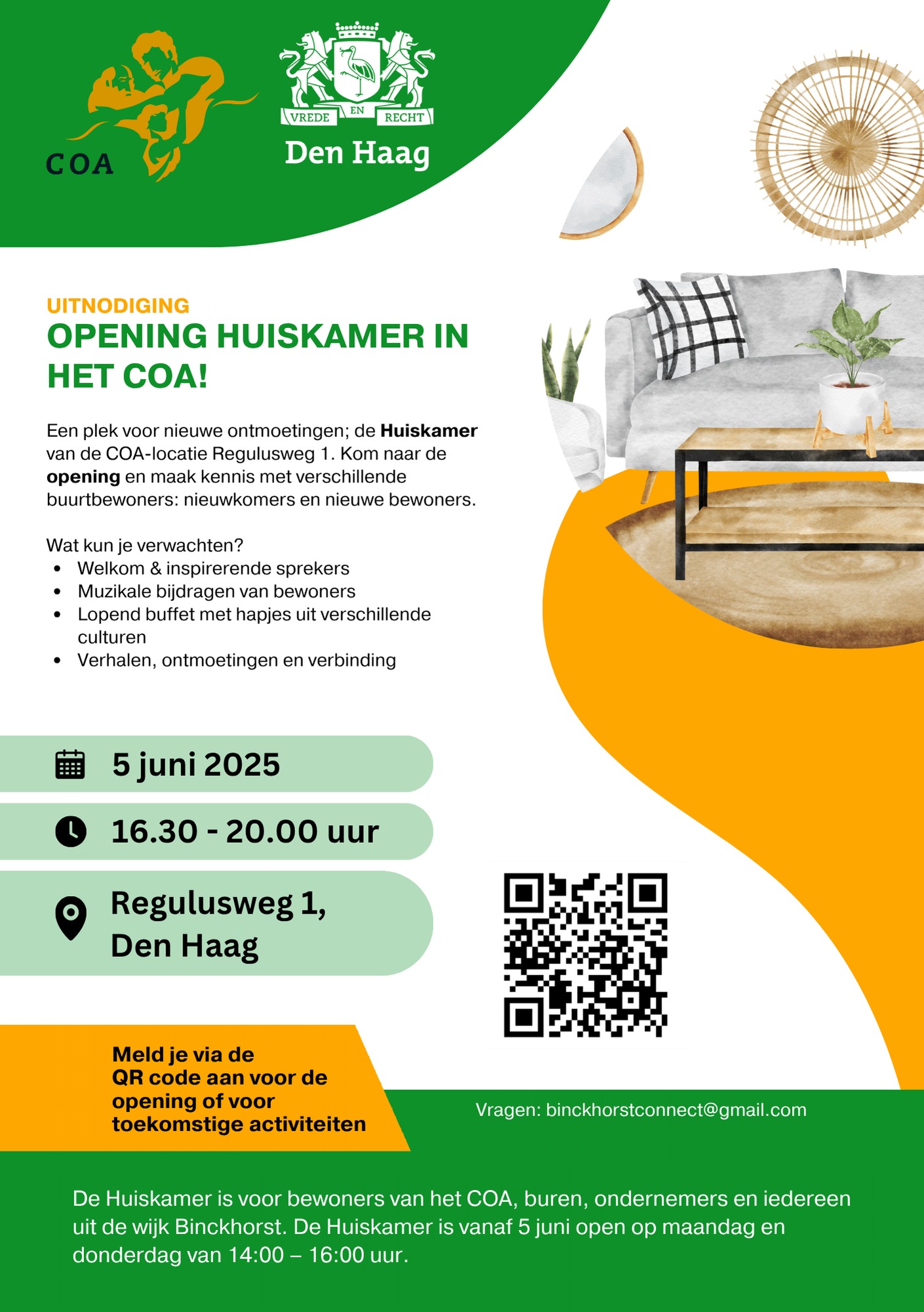 Uitnodiging Huiskamer COA