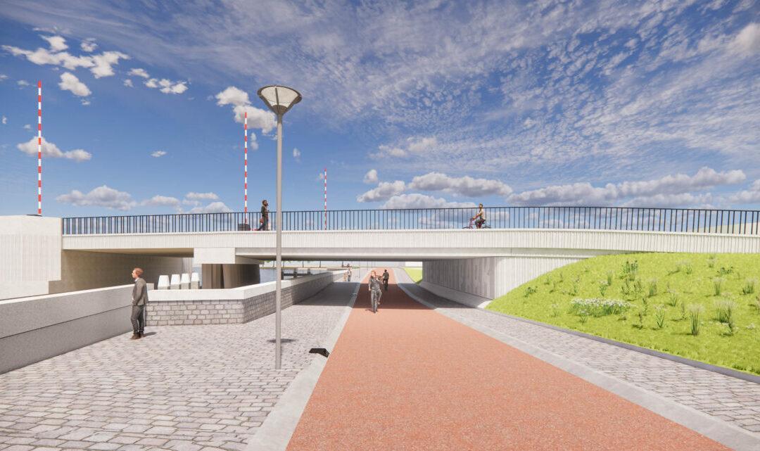 Nieuwe onderdoorgang voor fietsers en voetgangers bij Trekvlietbrug